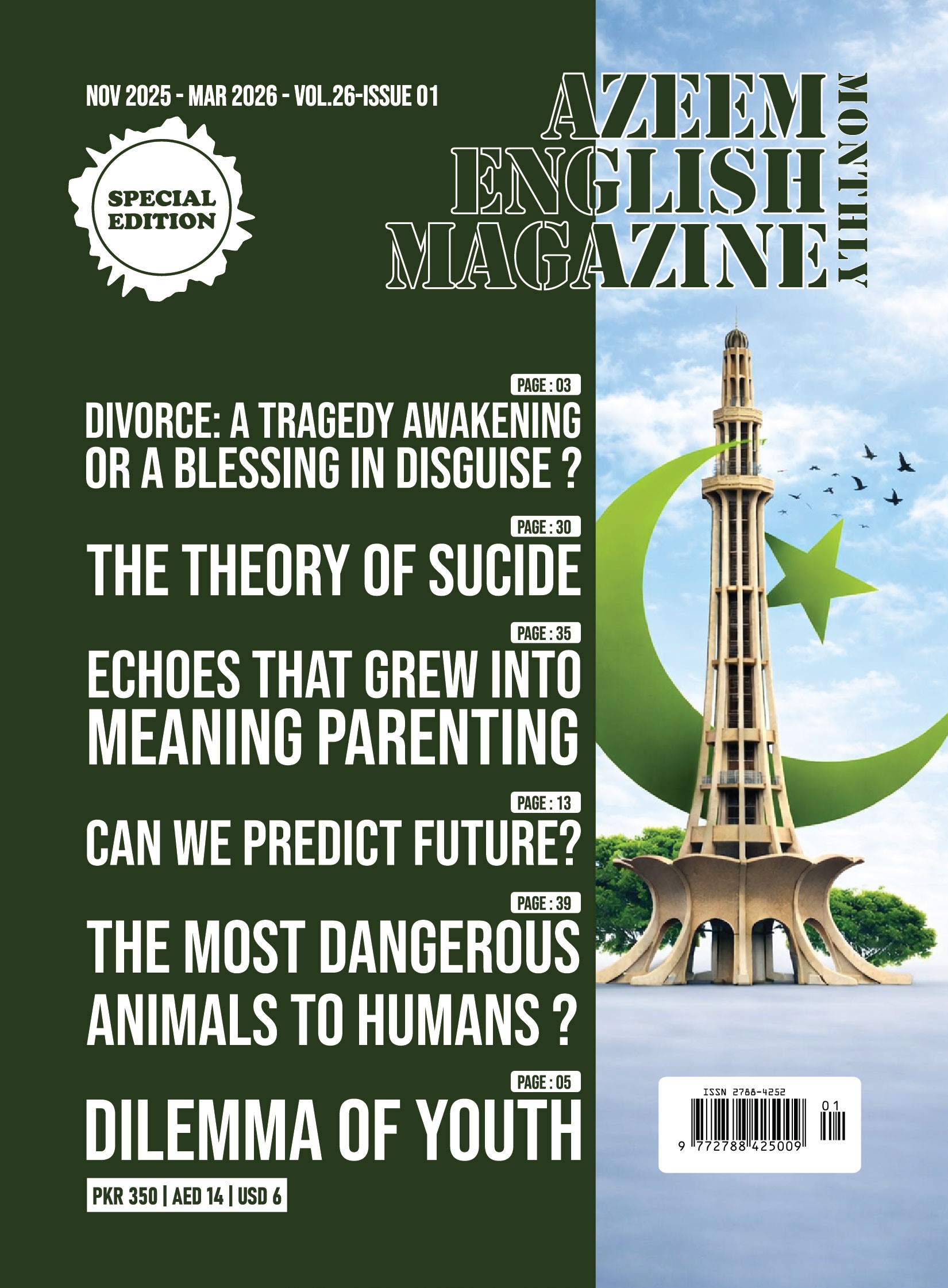 Azeem English Magazine November 25 - March 26 Vol. 26 Issue 1
